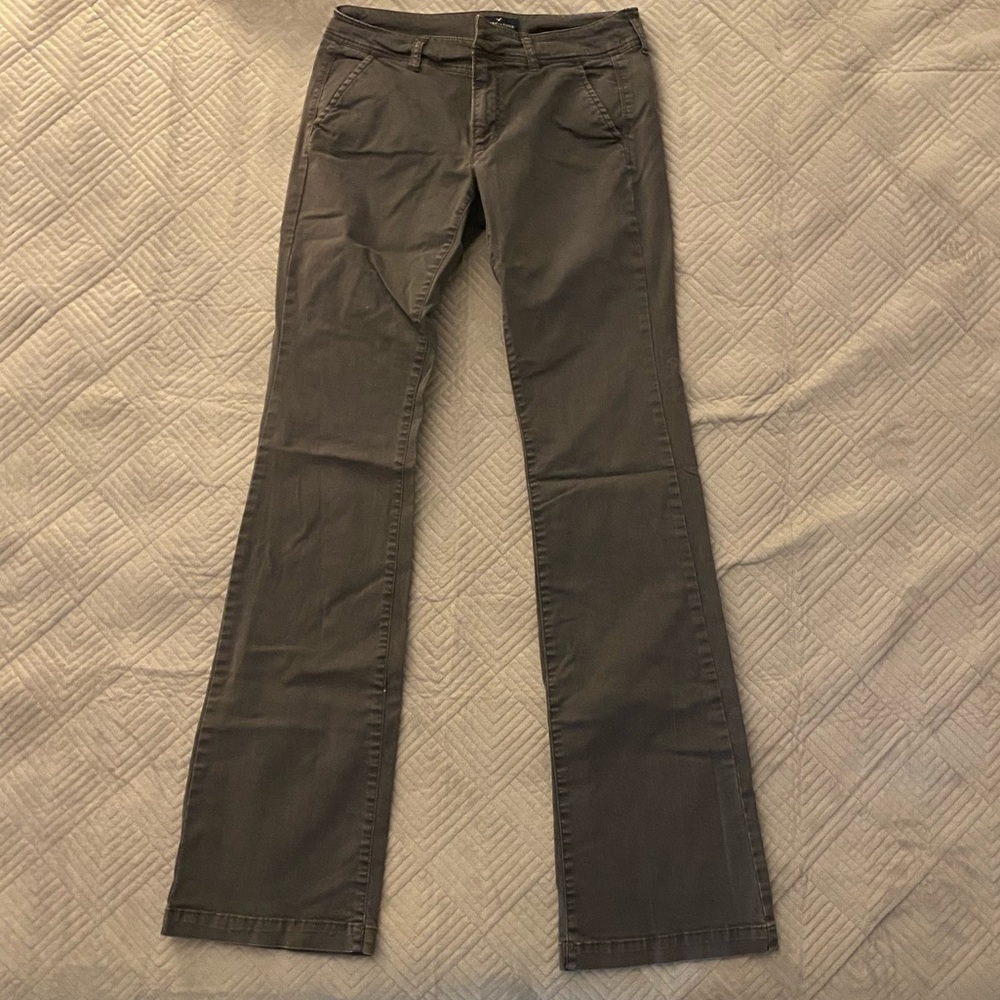 American Eagle Bootcut Khakis - Gray